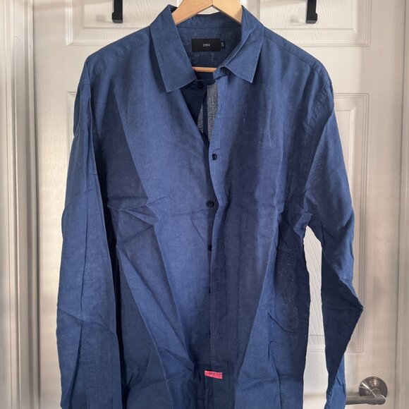 Onia L/S Men's Button-down Linen Shirt in French Blue, XL - Picture 2 of 4